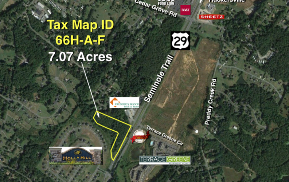 Image for 7 +/- Commercial Acres w/900’ +/- of Rt. 29 Frontage—Water & Sewer at Property!