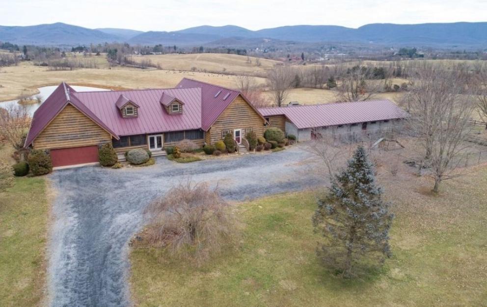 Image for 3 BR/2.5 BA Custom Log Home on 72 +/- Acres w/3 Bay Outbuilding, Pond, Fencing & Kennels