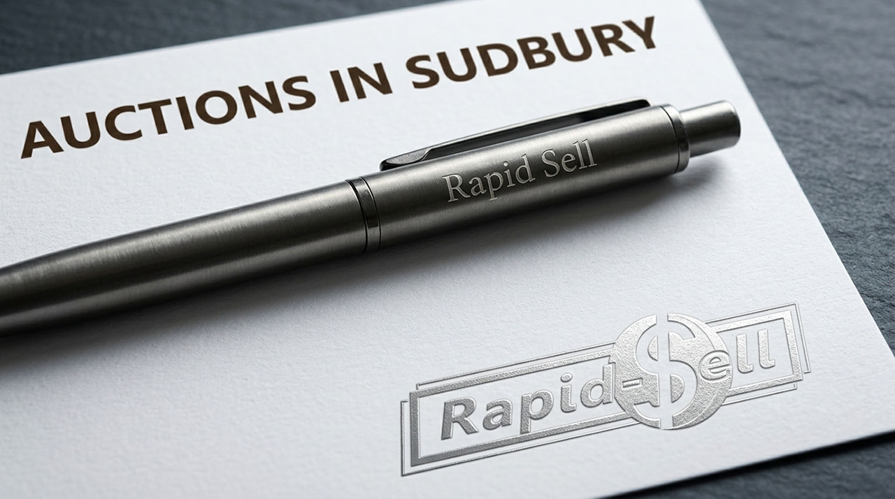 A silver pen on registration paperwork for signing up to bid in local Sudbury auctions.