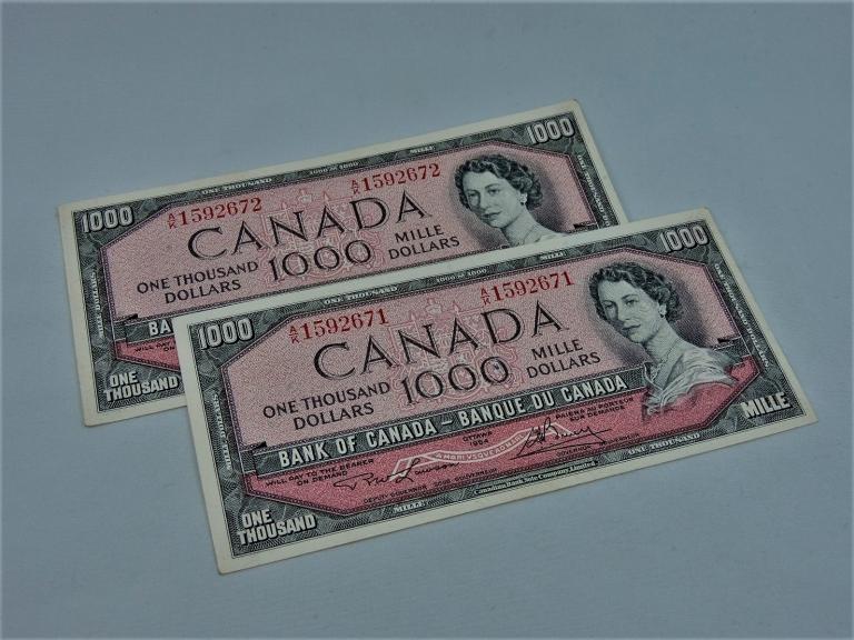 Image for $$$$ RARE $1000 Canadian Banknote Sequence