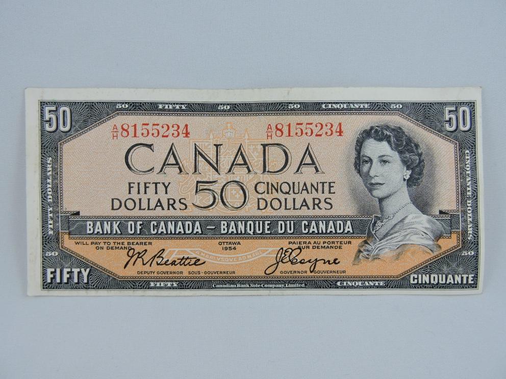Image for Investment Quality Currency 1954 $50 Canadian Banknotes
