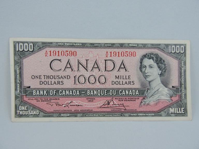 Image for 1954 $1000 Investment Quality Canadian Banknotes