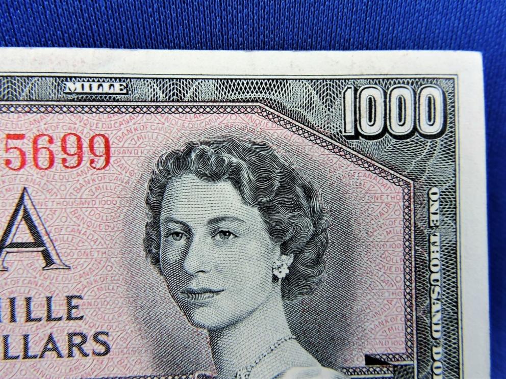 Image for 1954 $1000 CANADIAN BANKNOTE .. INVESTMENT QUALITY COLLECTIBLE