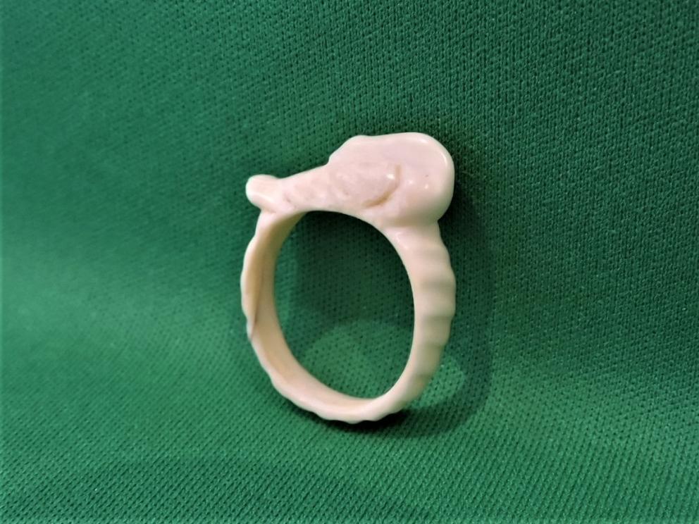 Image for FOSSILIZED IVORY OR MAMMOTH TUSK CARVED RING AUCTION