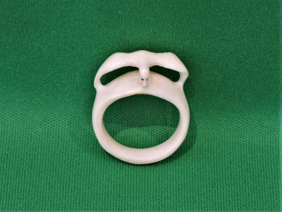 Image for FOSSILIZED IVORY OR MAMMOTH TUSK CARVED RING AUCTION