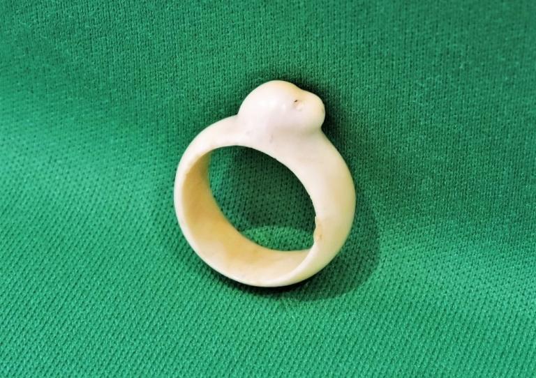 Image for FOSSILIZED IVORY OR MAMMOTH TUSK CARVED RING AUCTION