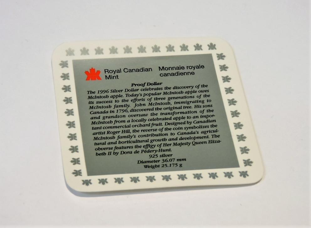Image for MCINTOSH APPLE DOLLAR ROYAL CANADIAN MINT 1996