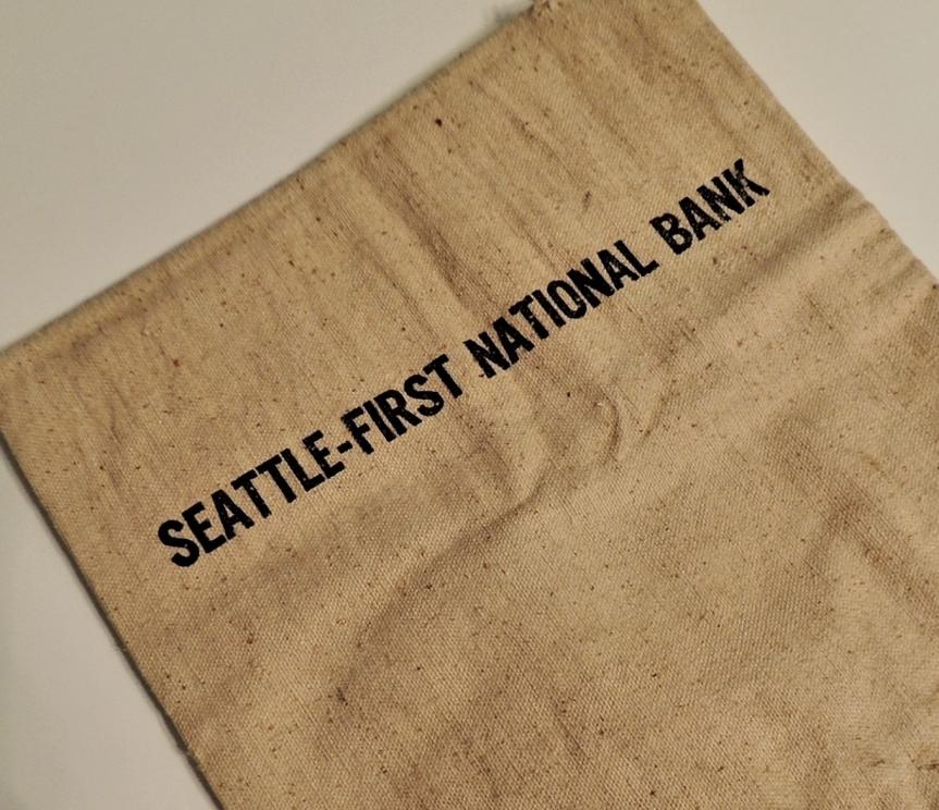 Image for “SEATTLE-FIRST NATIONAL BANK” CANVAS COIN BAG