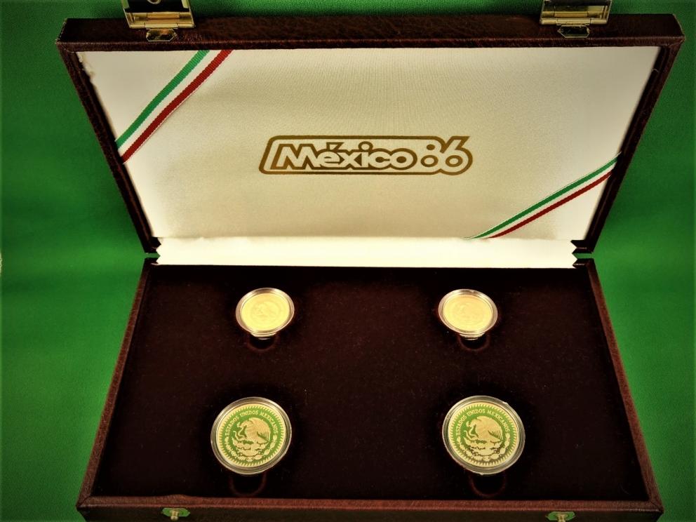 Image for BANCO DE MEXICO OFFICIAL MEXICO 86 FOUR COIN GOLD PROOF COLLECTION