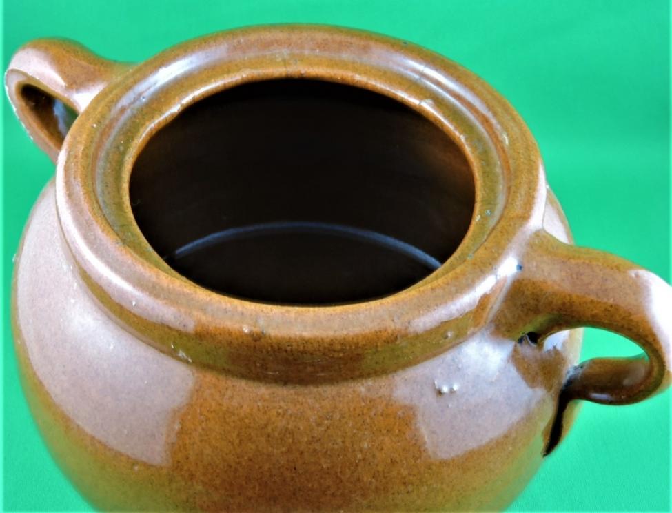 Image for VINTAGE BROWN STONEWARE BEAN POT