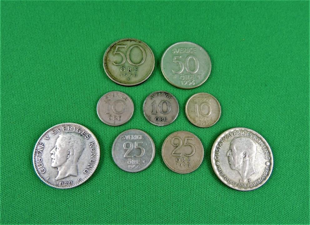 Image for SWEDEN COINAGE VARIOUS YEARS 1909 - 1956
