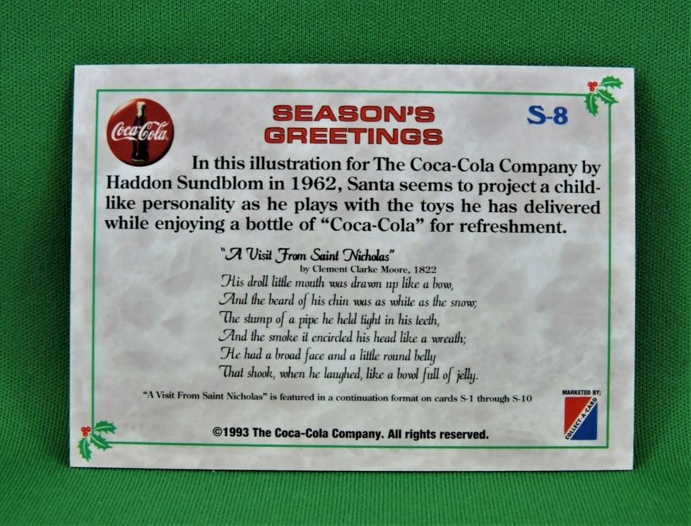 Image for Coca Cola - Santa - Coke Series 1993 1 Card S8