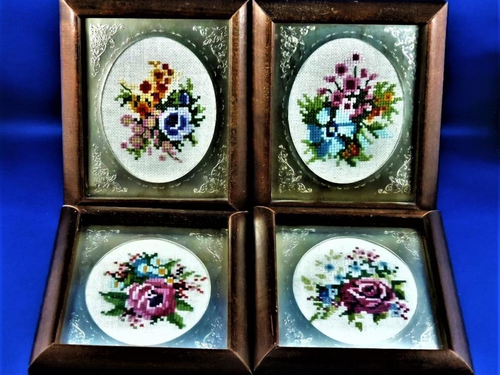 Image for Vintage Cross-Stitch - Framed Floral Designs