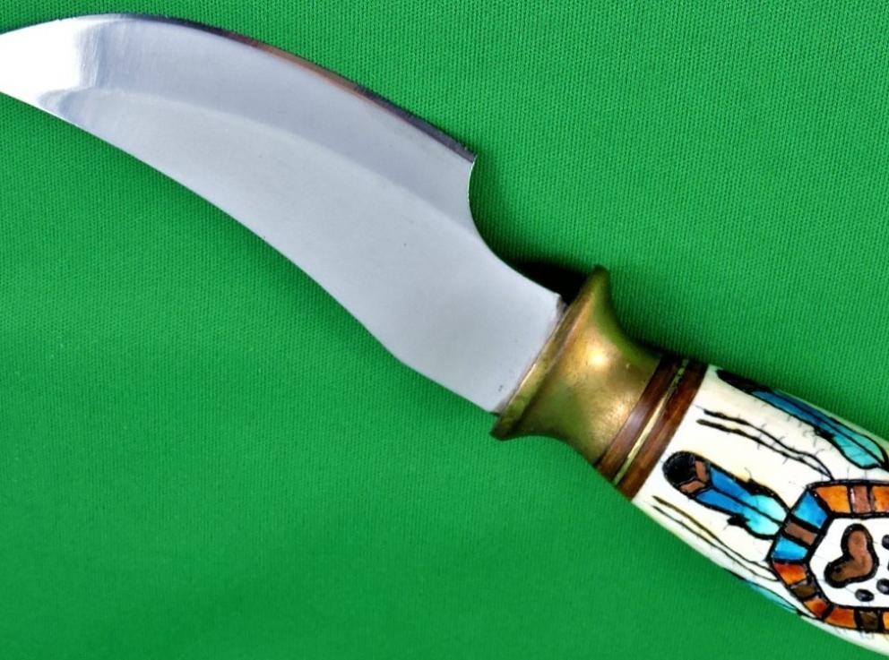 Image for Wolf Paw Print Hunting Knife - Mandella on Handle