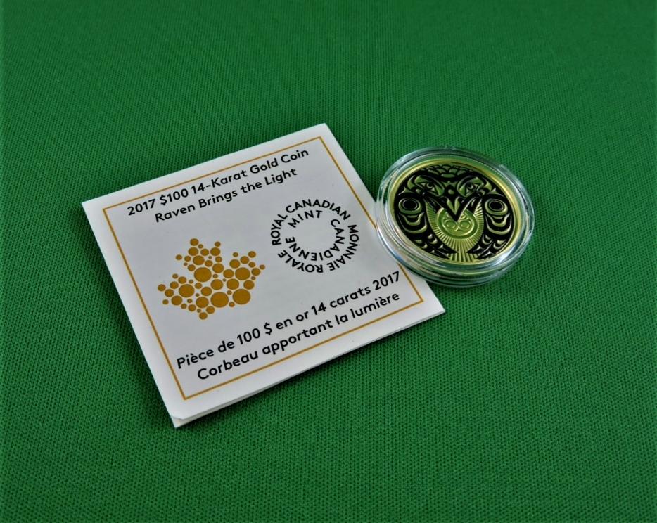 Image for Raven Brings The Light - Canadian $100 Gold Coin