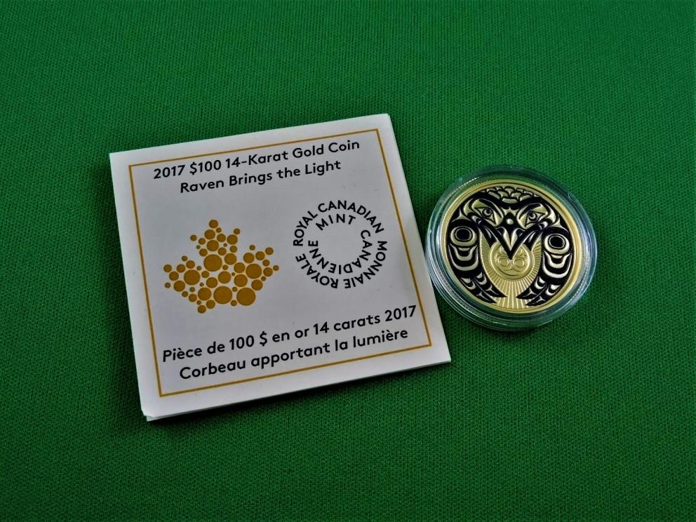 Image for Raven Brings The Light - Canadian $100 Gold Coin