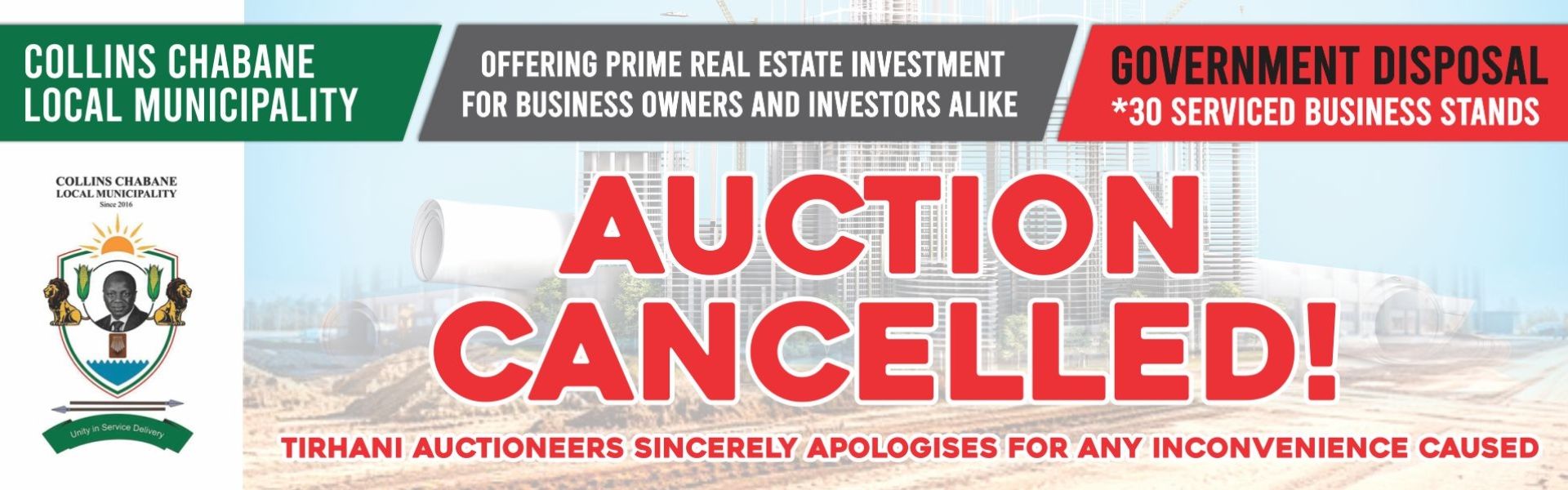 Homepage slider - auction cancelled
