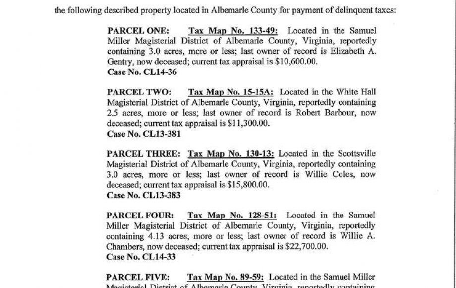 21 Properties At Auction For Albemarle County Va